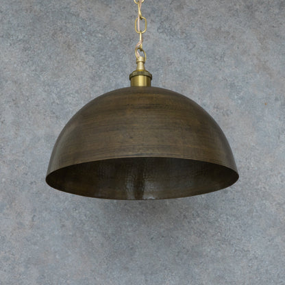 Antique Bronze Soft-Hammered Dome Pendant Light | Dark Oil-Rubbed Finish