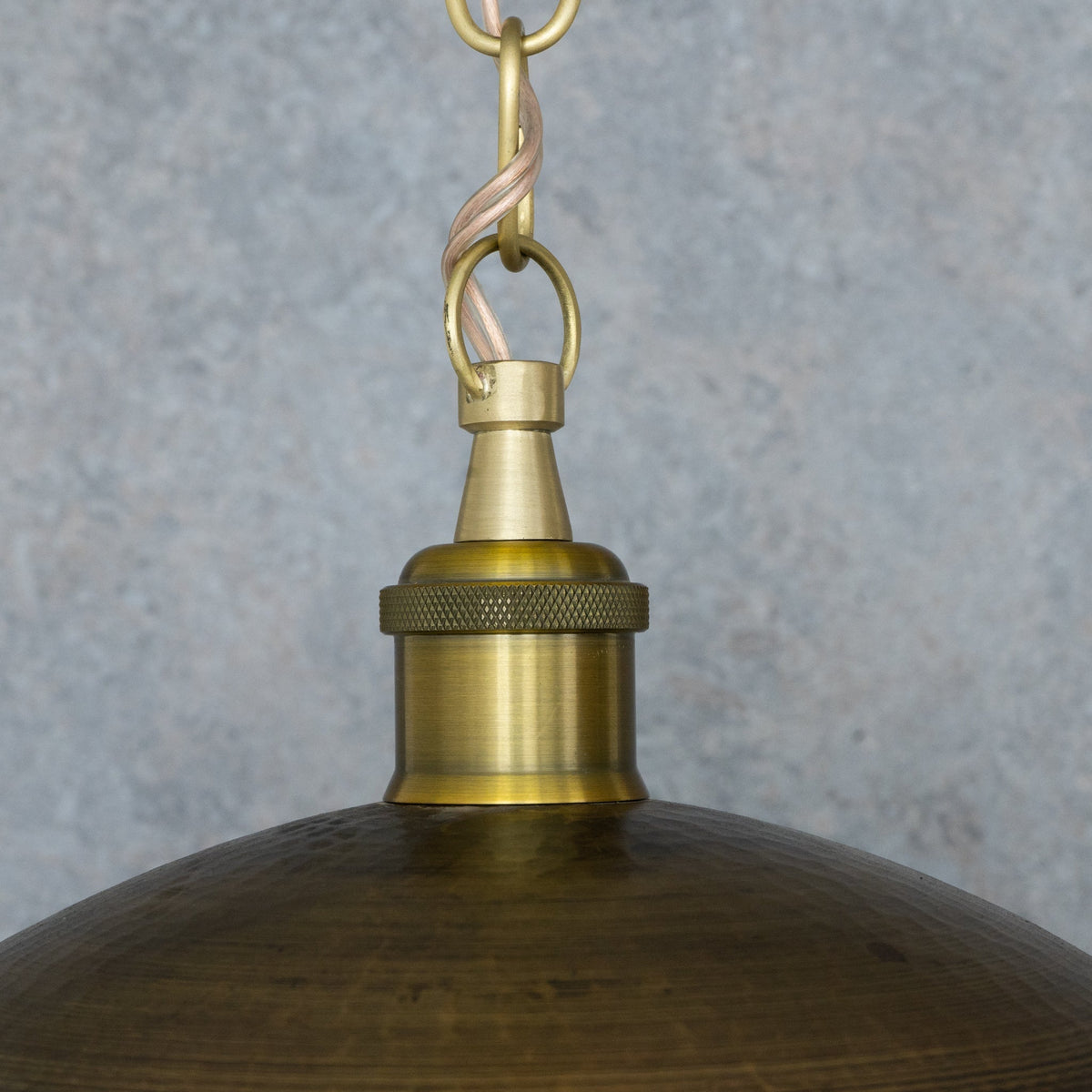 Antique Bronze Soft-Hammered Dome Pendant Light | Dark Oil-Rubbed Finish