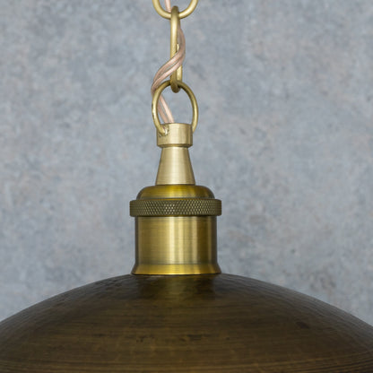 Antique Bronze Soft-Hammered Dome Pendant Light | Dark Oil-Rubbed Finish