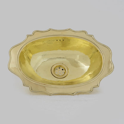 Antique Solid Brass Sink, Unlacquered Exposed Oval Bathroom Sink, Bathroom Vessel sink