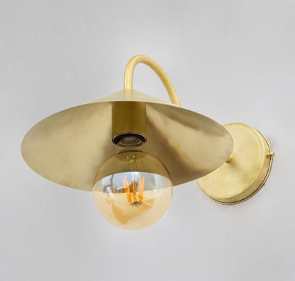 Brass Gooseneck Sconce Light | Cone Shade Wall Lamp