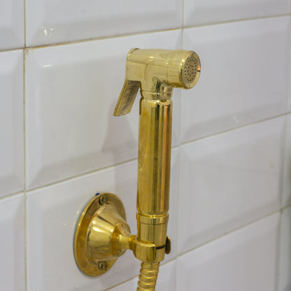 Brass Handheld Bidet Sprayer, Bathroom Bidet Hose Set, Toilet Spray Nozzle, Wall Mount Bidet