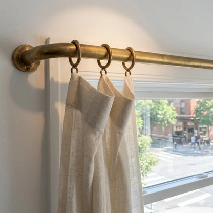 Burnished Brass French Return 20 mm Curtain Rod with Rings