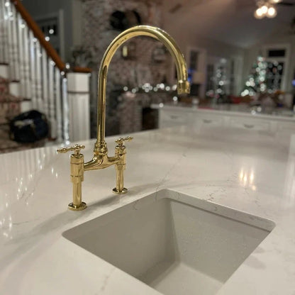 Bridgeford - Unlacquered Brass Kitchen Bridge Faucet