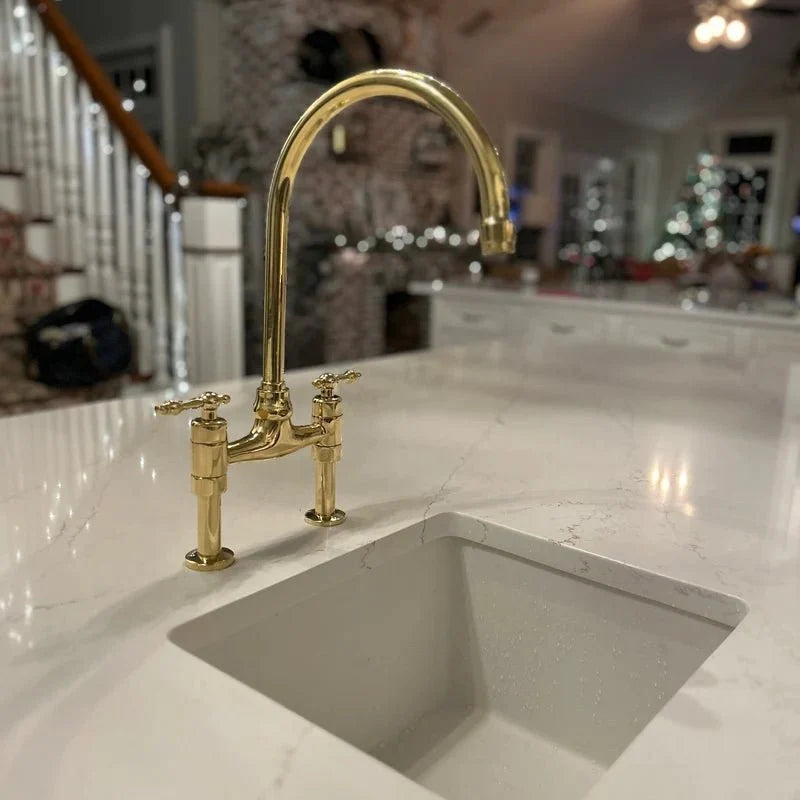 Bridgeford - Unlacquered Brass Kitchen Bridge Faucet