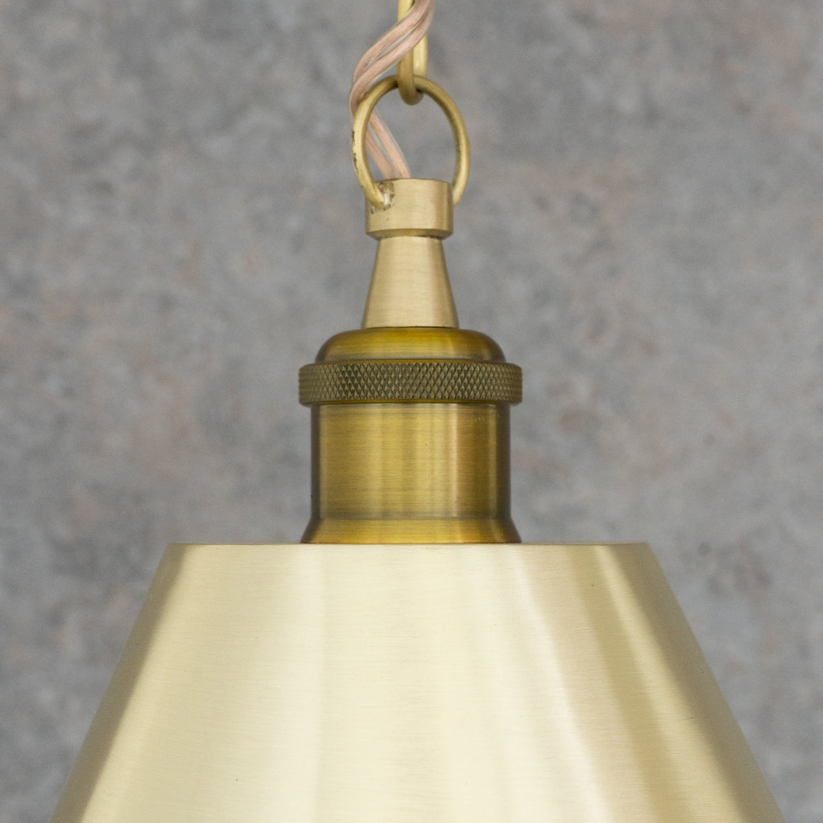 Brushed Brass Cone Pendant Light - Sleek Modern Moroccan Task Lighting