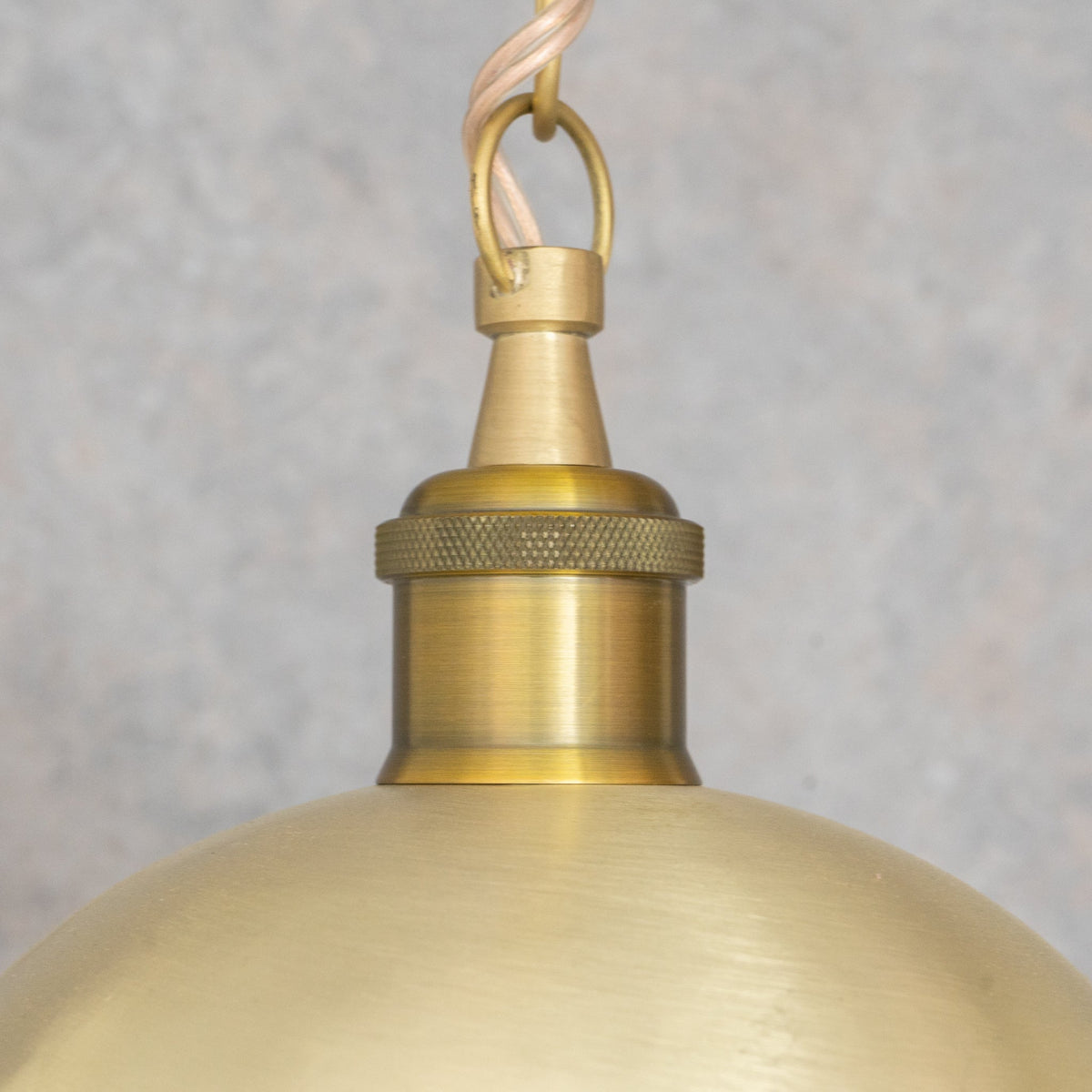Brushed Brass Flared Dome Pendant Light - Hand-Finished Moroccan Brass Pendant