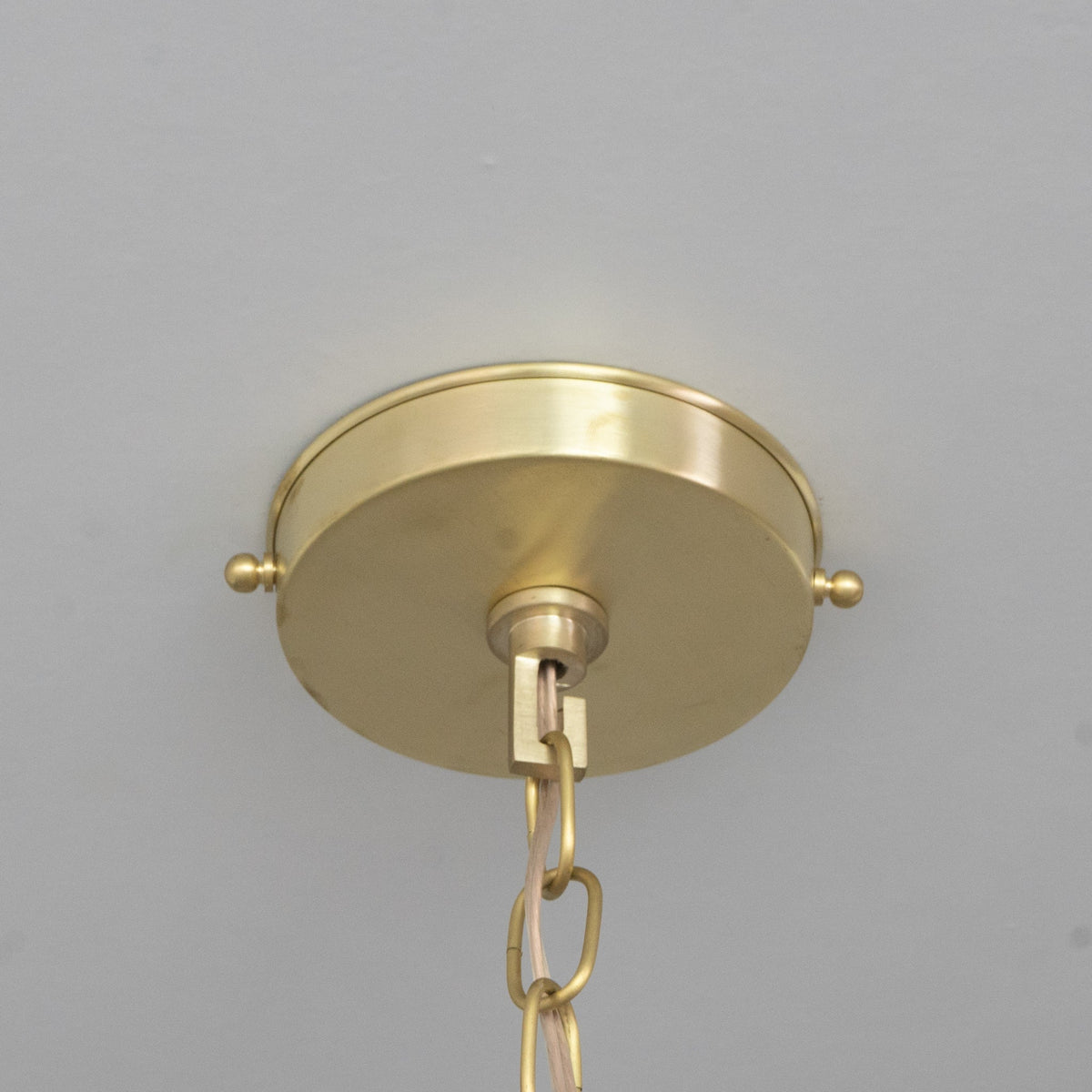 Brushed Brass Flared Dome Pendant Light - Hand-Finished Moroccan Brass Pendant