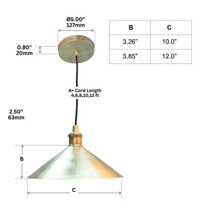 Brushed Brass Pendant Light Shade, Ceiling Mount Kitchen Island Lighting, Brass Hanging Lamp Dining Table