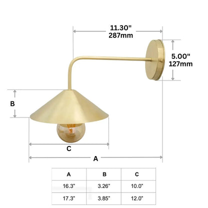 Brushed Brass Wall-Mounted Lamp, Entryway Wall Sconce Light