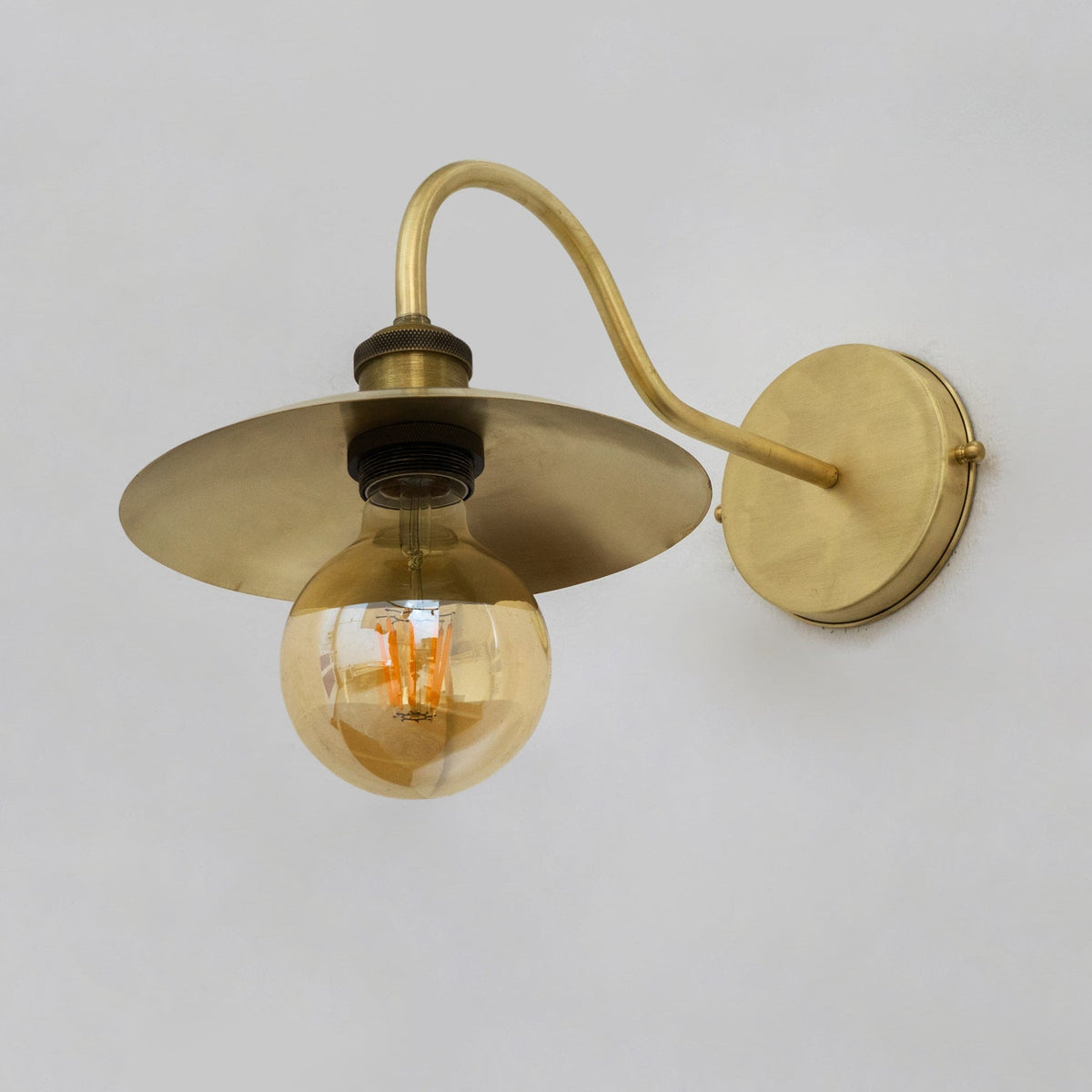 Brushed Brass Wall Sconce Light, Solid Brass Wall Lamp, Wall Lighting Fixture