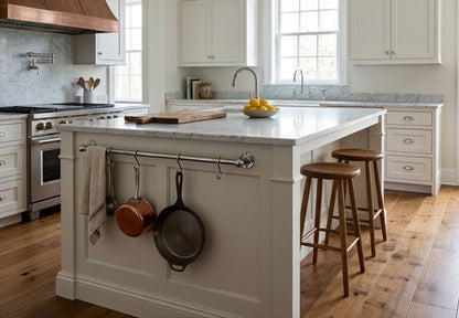 Polished Chrome Pot Rail - The Utensil Rail | Noble Brass