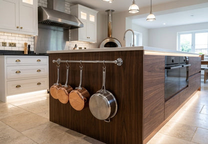 Polished Chrome Pot Rail - The Utensil Rail | Noble Brass
