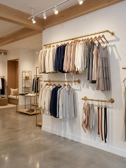 Solid Brass Clothes Rod & Wardrobe Rail System