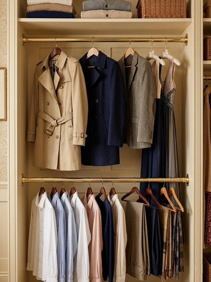 Solid Brass Clothes Rod & Wardrobe Rail System