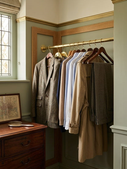 Solid Brass Clothes Rod & Wardrobe Rail System