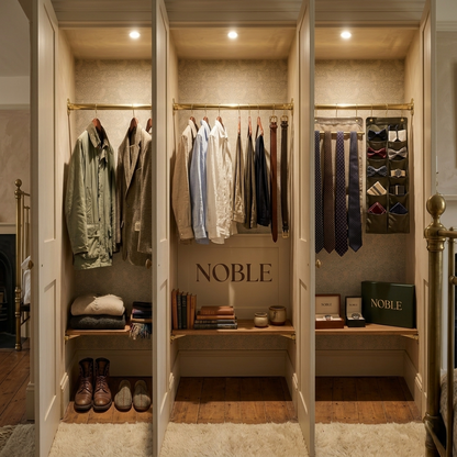 Solid Brass Clothes Rod & Wardrobe Rail System - Closet Organizer Tube & Flange Set
