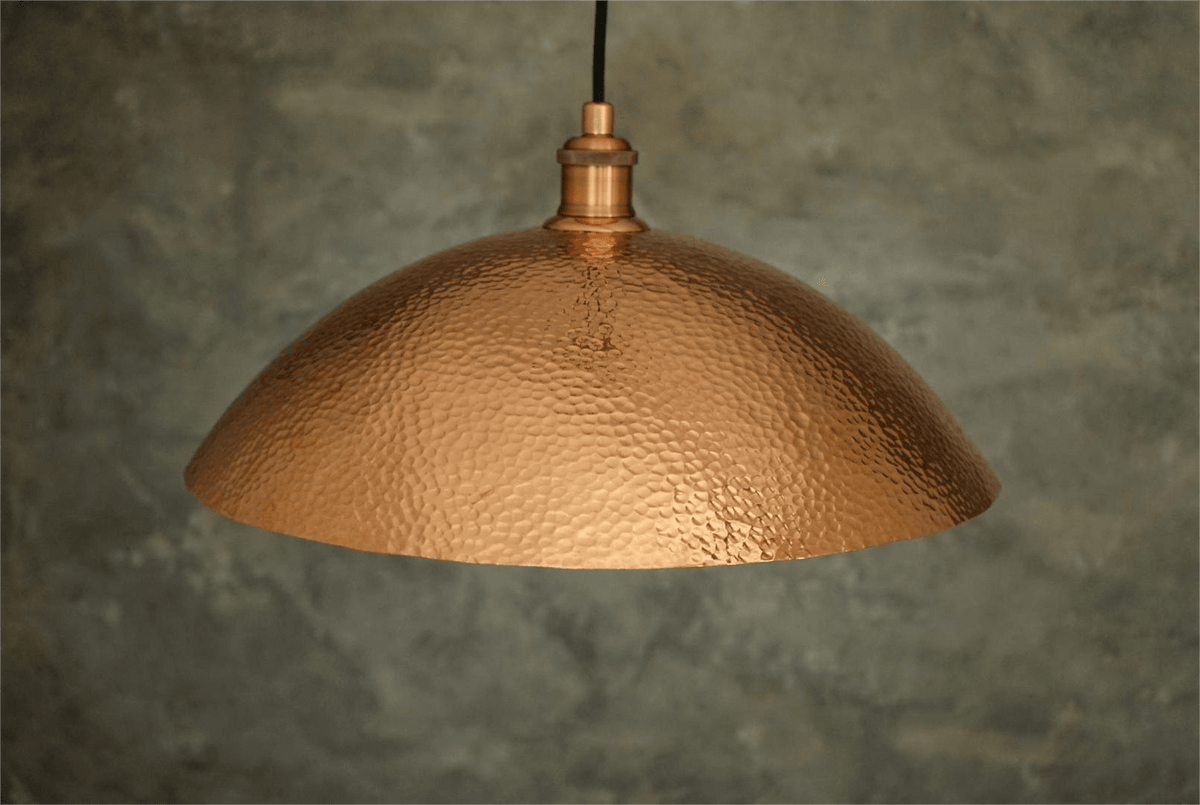Copper Light Fixture, Hammered Solid Copper Dome Pendant Light, Ceiling Light