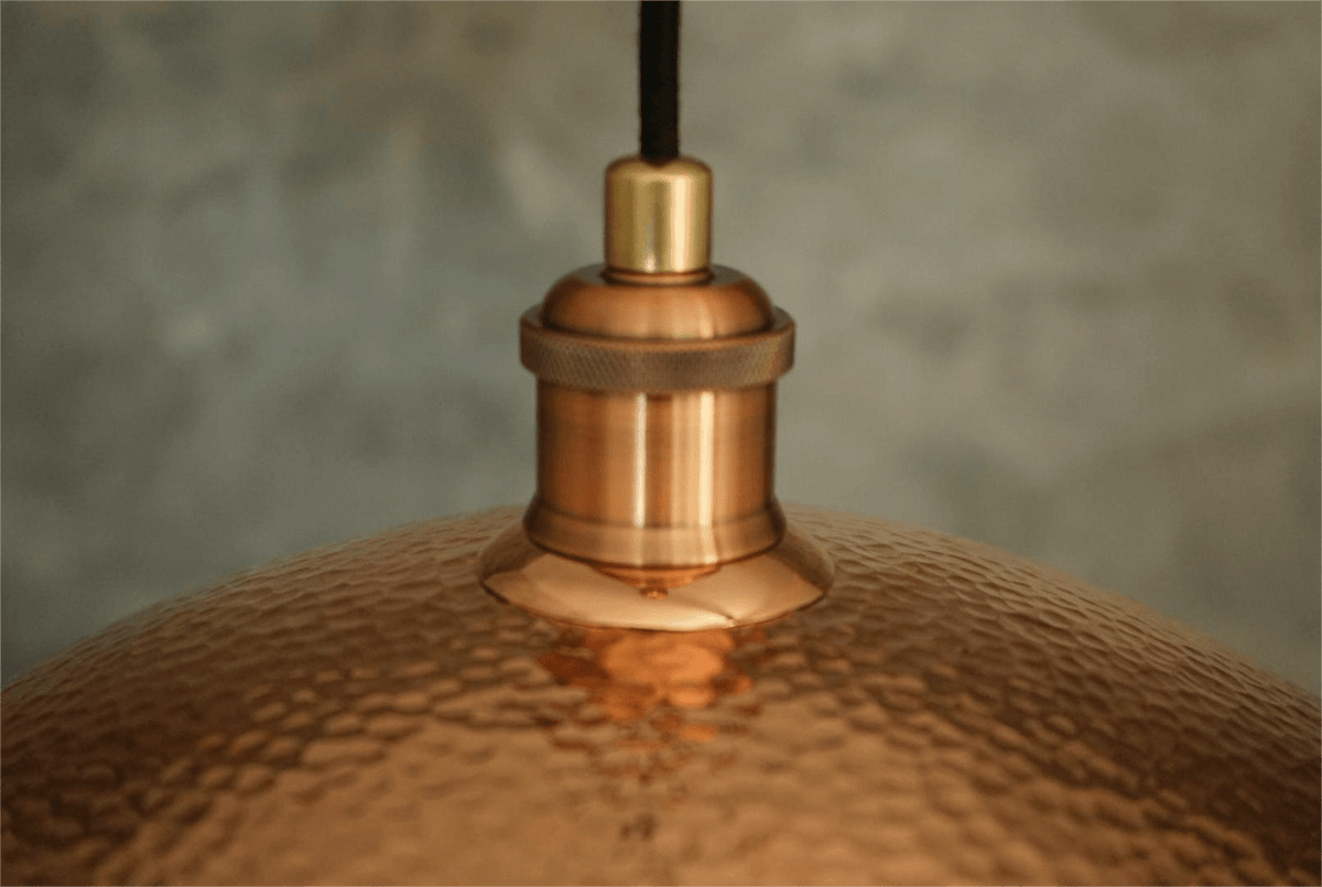 Copper Light Fixture, Hammered Solid Copper Dome Pendant Light, Ceiling Light