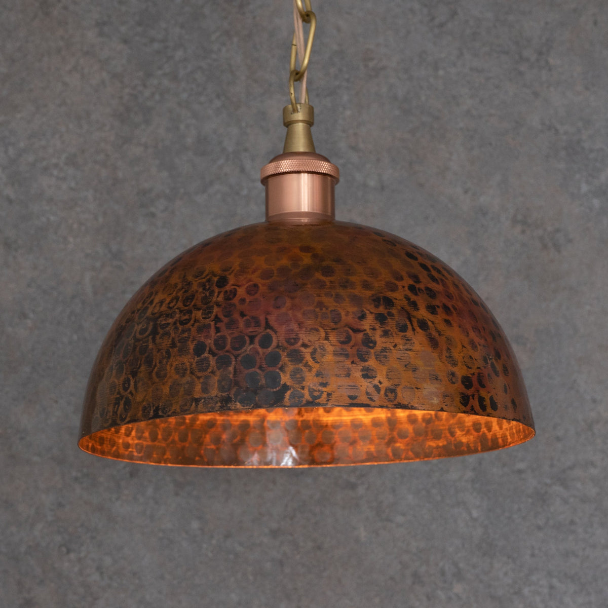 Copper Smooth Hammered Dome Pendant Light : The Warmth of Marrakesh