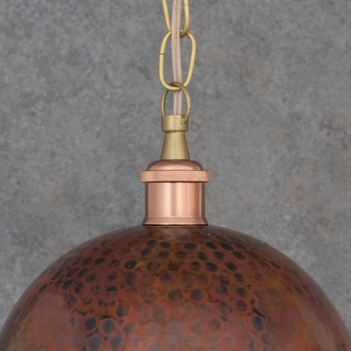 Copper Smooth Hammered Dome Pendant Light : The Warmth of Marrakesh