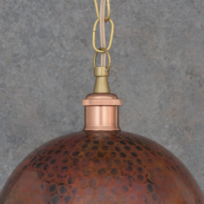 Copper Smooth Hammered Dome Pendant Light : The Warmth of Marrakesh