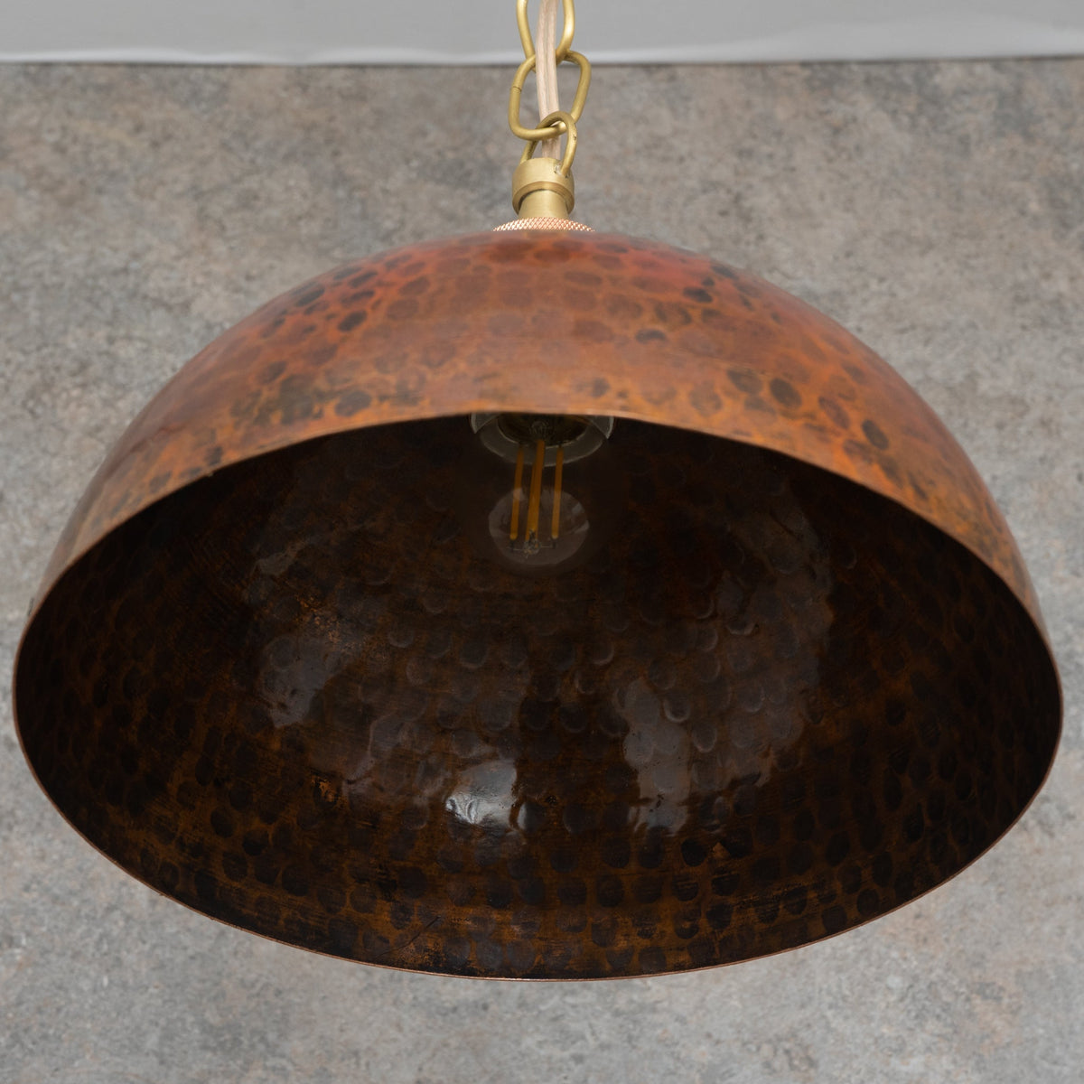 Copper Smooth Hammered Dome Pendant Light : The Warmth of Marrakesh