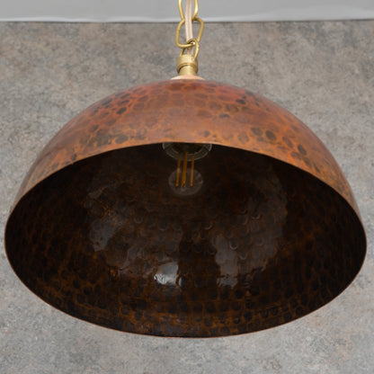 Copper Smooth Hammered Dome Pendant Light : The Warmth of Marrakesh
