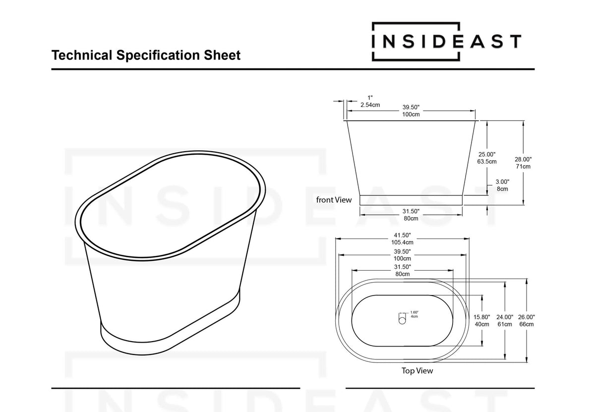 Copper Soaking Tub, Copper Bathtub, Free Standing Copper Tub