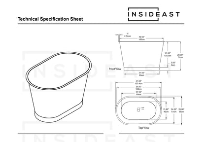 Copper Soaking Tub, Copper Bathtub, Free Standing Copper Tub