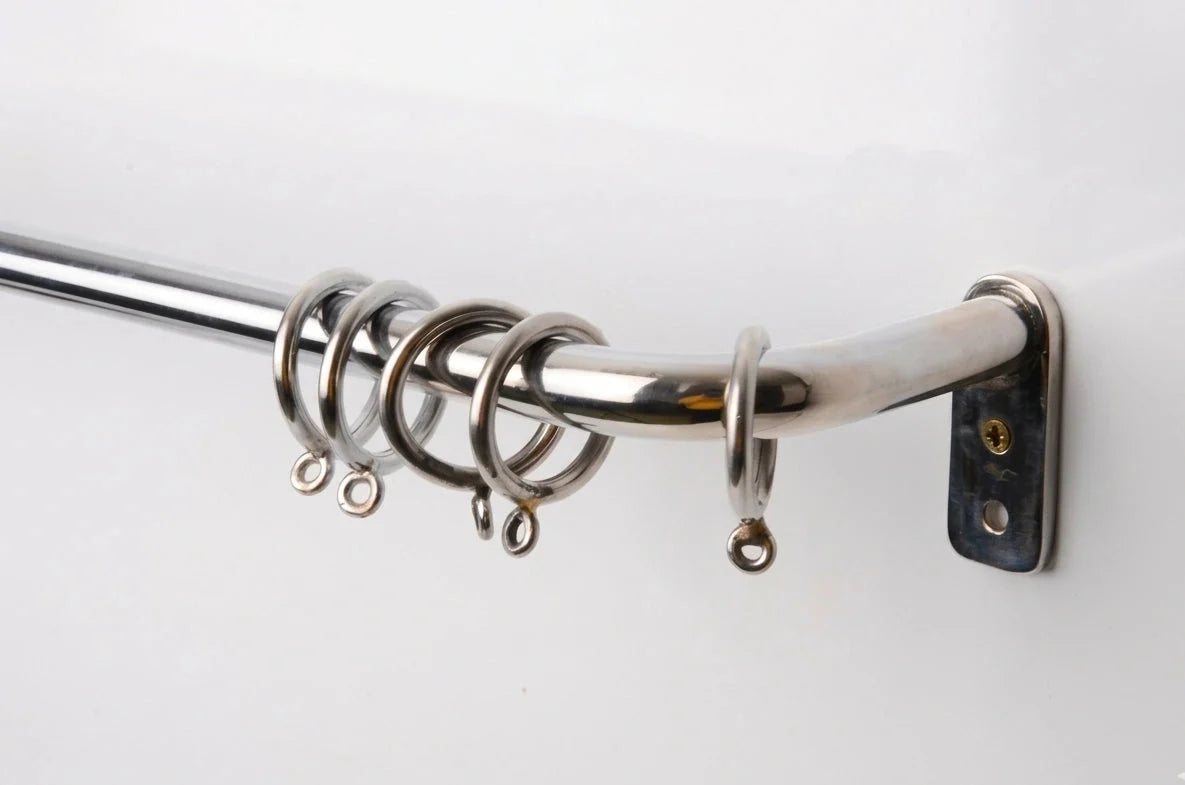 Polished Nickel French Return Curtain Rod, 16 mm Diameter