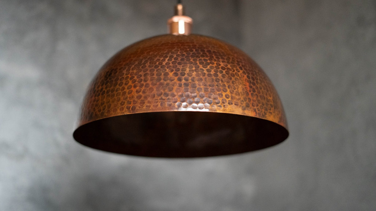 Dome - Oxidized Copper Pendant Light, Kitchen Island