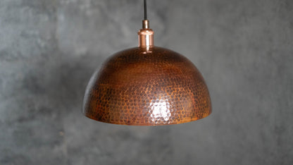 Dome - Oxidized Copper Pendant Light, Kitchen Island