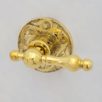 Engraved Solid Brass Built-in Faucet, Unlacquered Bathroom Sink Faucet