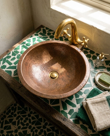 Noble Brass Unlacquered Brass Dual-Handle Faucet – Artisan Handcrafted Monobloc Mixer
