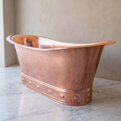 Vintage Handmade Freestanding Solid Copper Bathtub