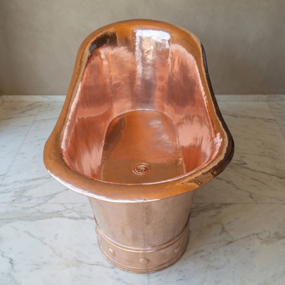Vintage Handmade Freestanding Solid Copper Bathtub