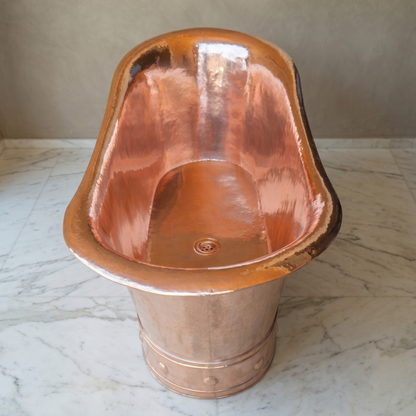 Vintage Handmade Freestanding Solid Copper Bathtub