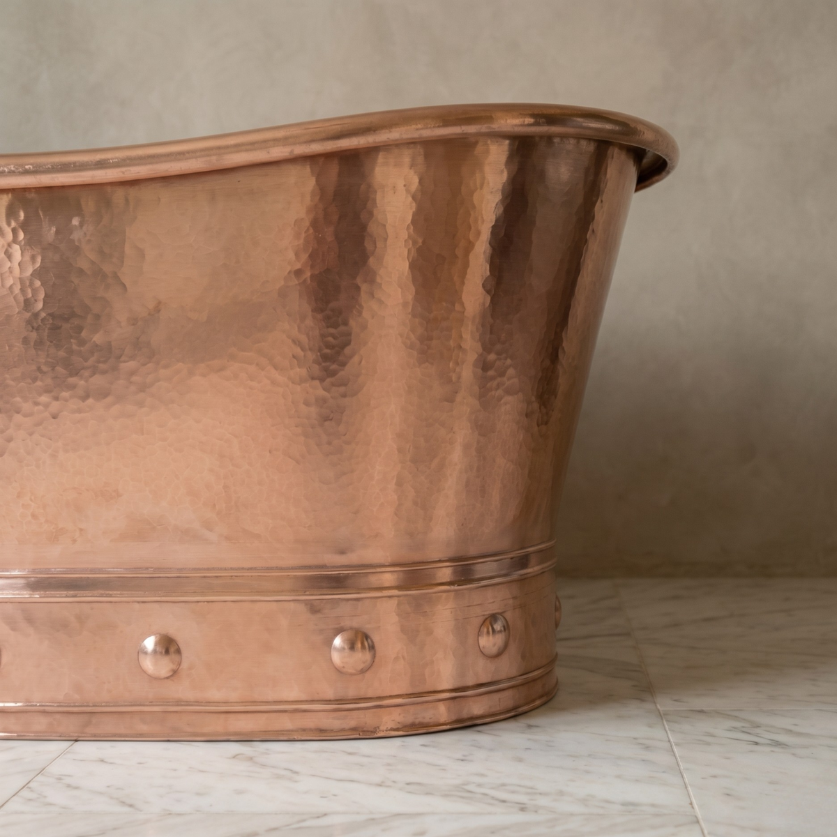 Vintage Handmade Freestanding Solid Copper Bathtub