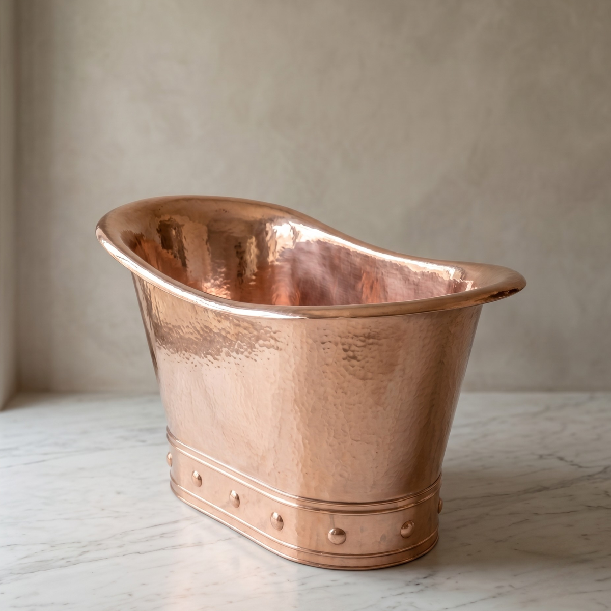 Vintage Handmade Freestanding Solid Copper Bathtub