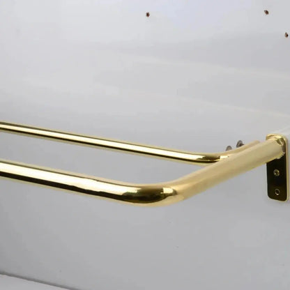 French Return Brass Double Curtain Rod With Solid Brass Rings For Drapery