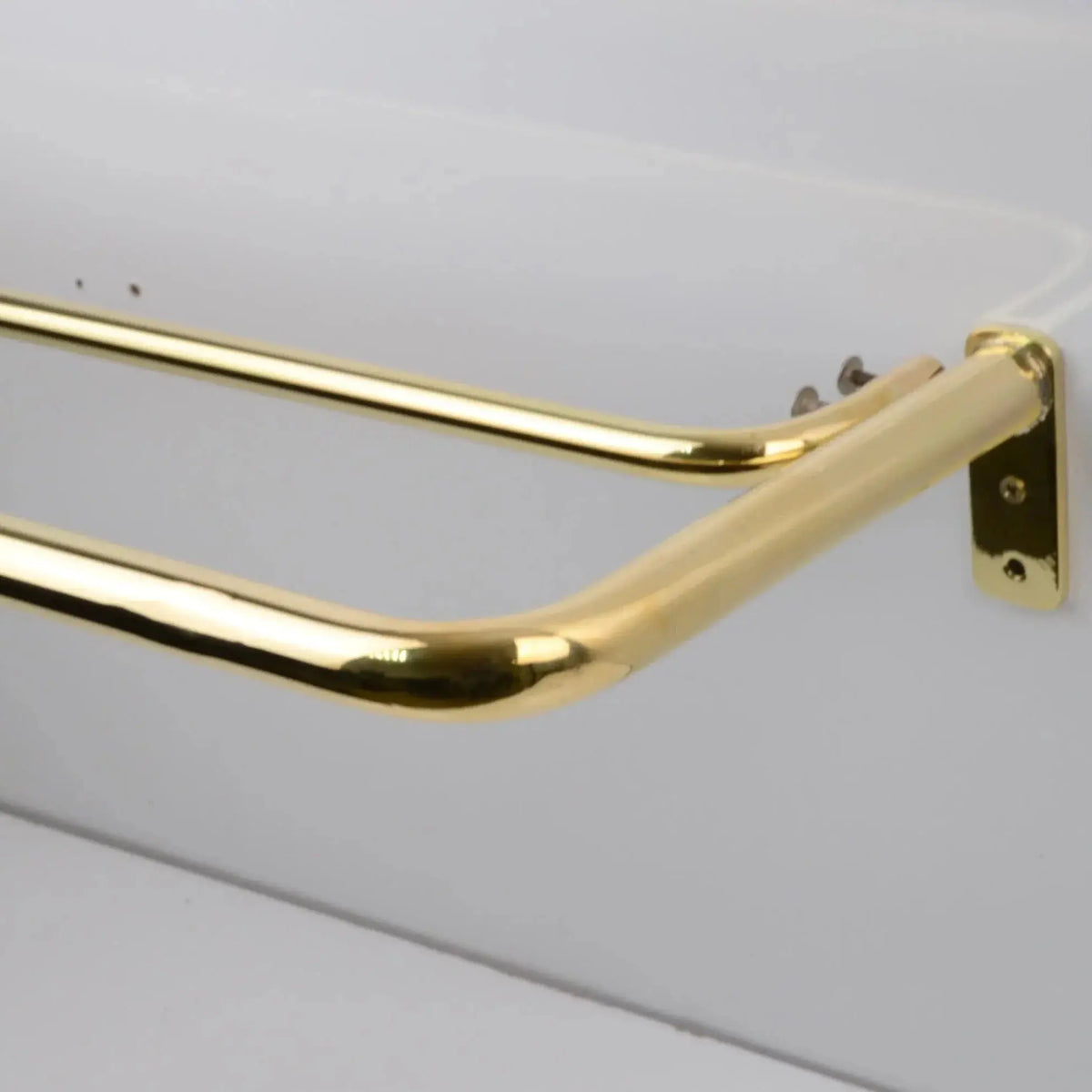 French Return Brass Double Curtain Rod With Solid Brass Rings For Drapery