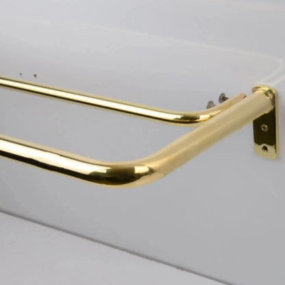 French Return Brass Double Curtain Rod With Solid Brass Rings For Drapery