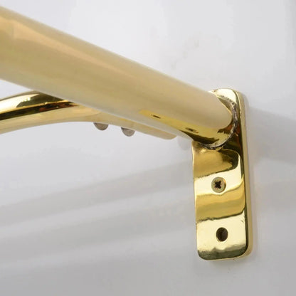 French Return Brass Double Curtain Rod With Solid Brass Rings For Drapery