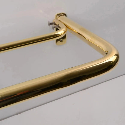 French Return Brass Double Curtain Rod With Solid Brass Rings For Drapery