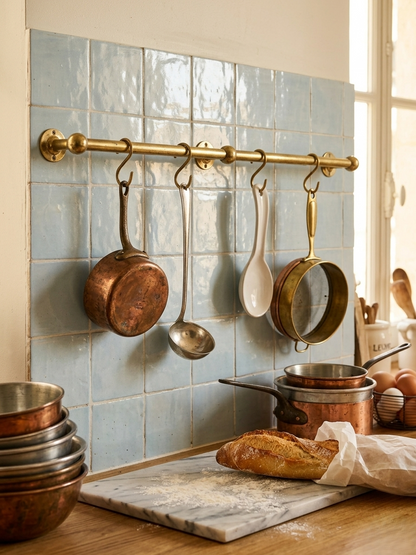 Unlacquered Brass Pot Rail - The Utensil Rail