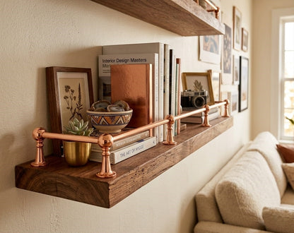 Solid Brass Gallery Rail in Light Copper Finish