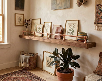Solid Brass Gallery Rail in Light Copper Finish – Shelf Railing