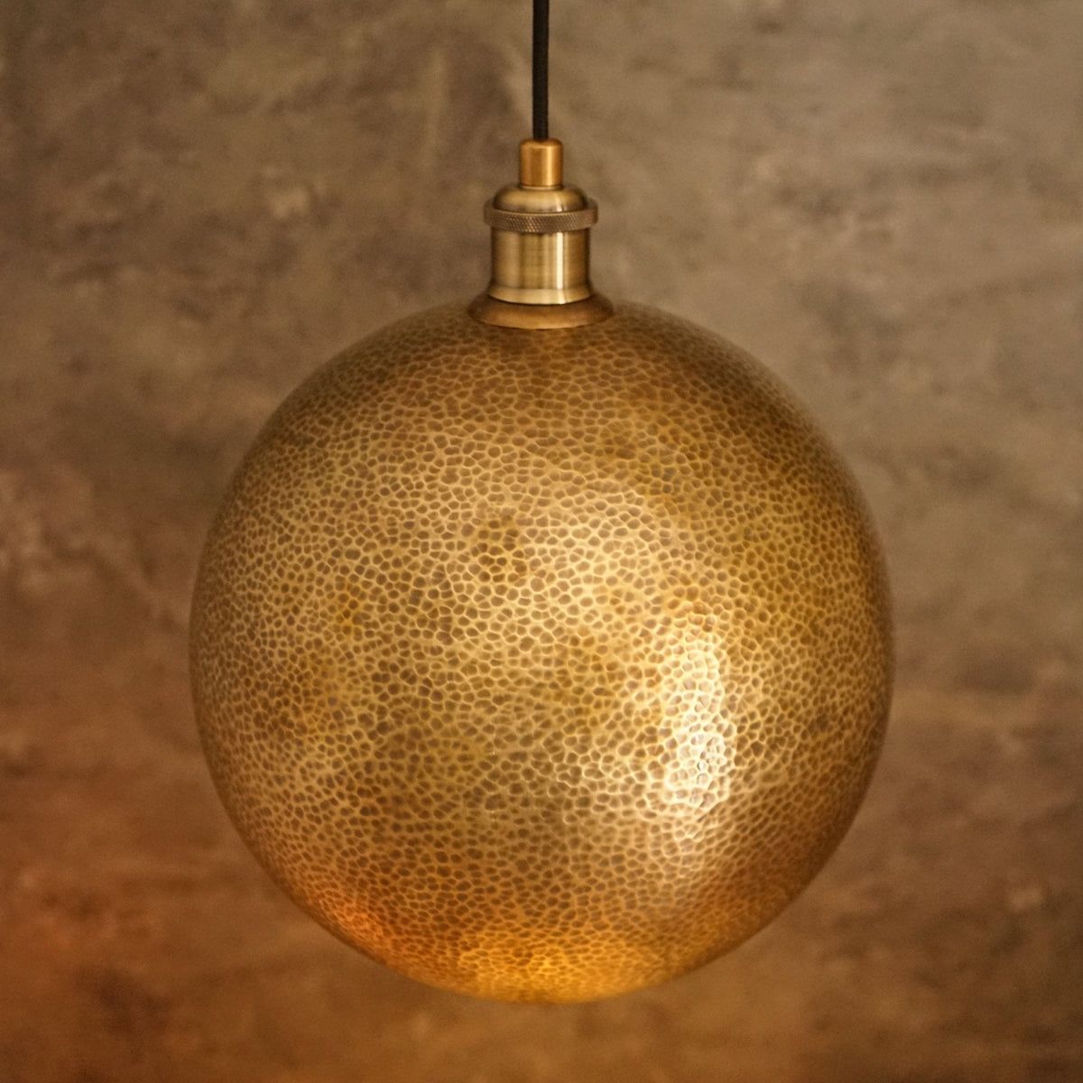 Hammered Brass Ball Pendant Light, Dome Ceiling Light