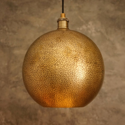 Hammered Brass Ball Pendant Light, Dome Ceiling Light